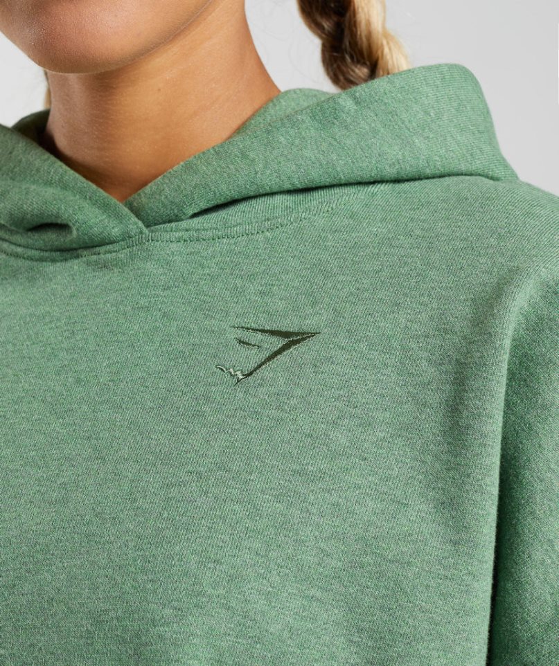 Women's Gymshark Rest Day Sweats Hoodie Green | CA N0758D